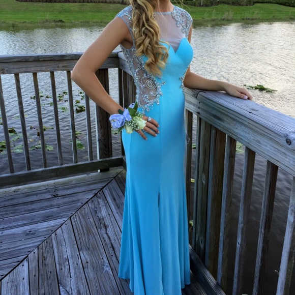 Teal Prom Dress - Picture 1 of 5